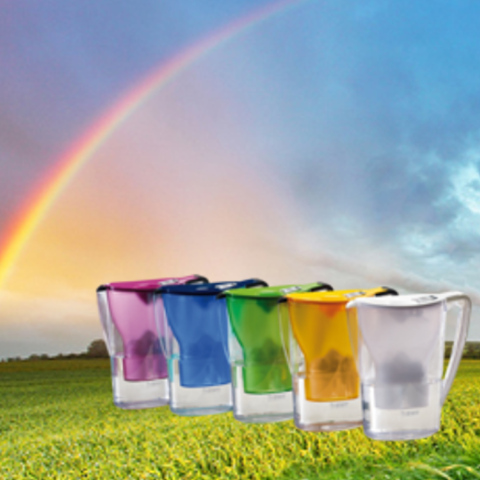 A rainbow of vibrant colours with BWT Penguin water filter jugs