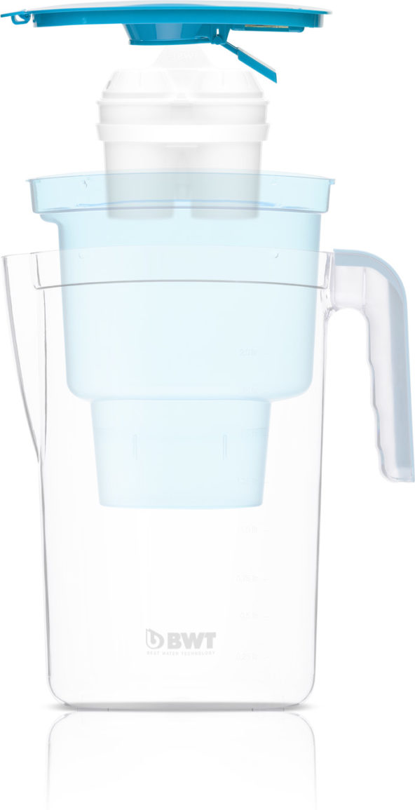 Best Water Technology Filter Jug 2,6l BWT Vida in petrol colour with Magnesium Mineralized Water Cartridge
