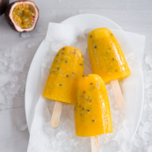 Summer Mango and Passionfruit Ice Lollies made with Magnesium Mineralized Water