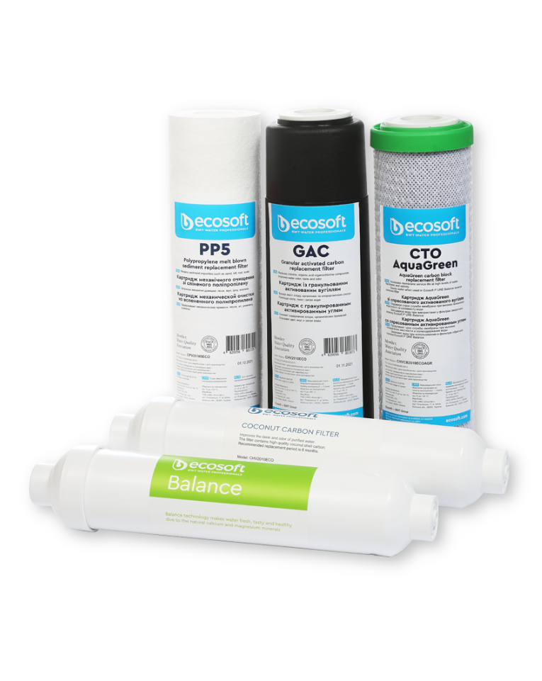 BWT Ecosoft P'URE Balance 6-Stage Reverse Osmosis System replacement filters CHV5PUREBAL3